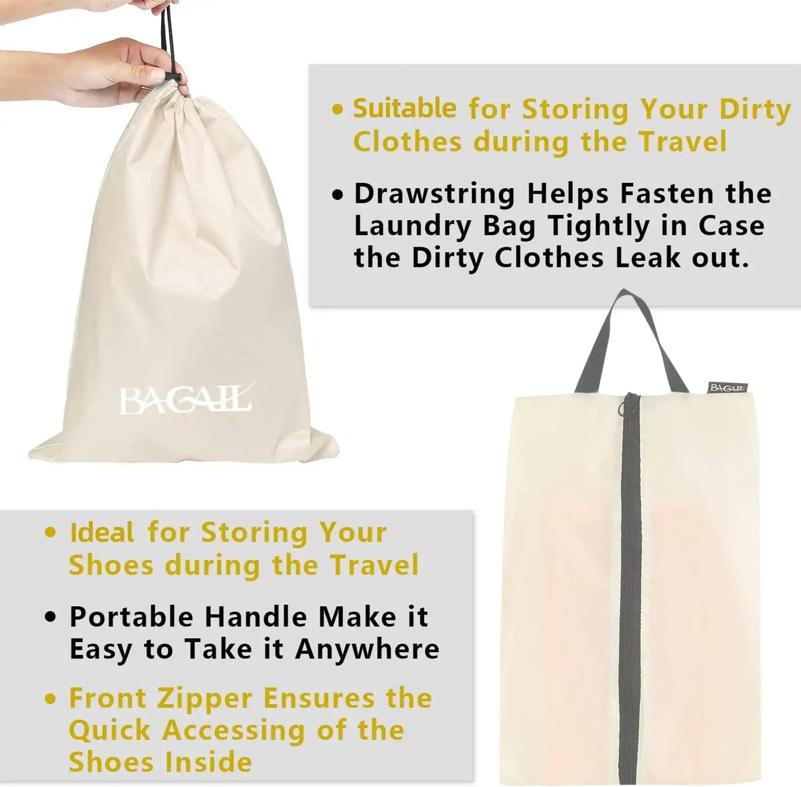 bagail-8-set-packing-cubes-with-clear-bags-shoe-bag-travel-organizer-set image 4