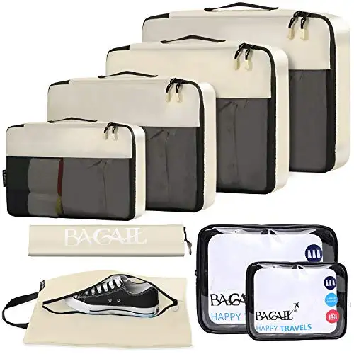 bagail-8-set-packing-cubes-with-clear-bags-shoe-bag-travel-organizer-set image 6