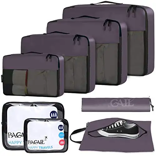 bagail-8-set-packing-cubes-with-clear-bags-shoe-bag-travel-organizer-set image 7