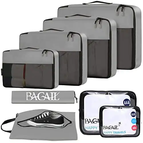 bagail-8-set-packing-cubes-with-clear-bags-shoe-bag-travel-organizer-set image 8