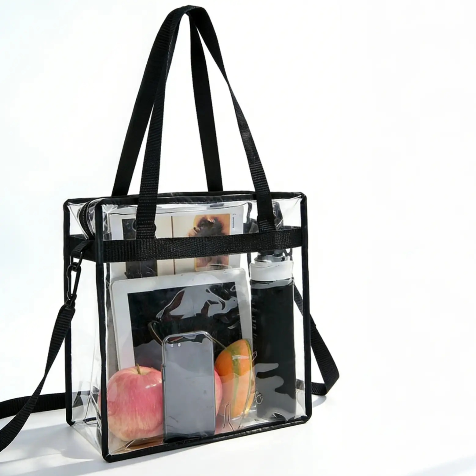 bagail-stadium-approved-clear-tote-bag-crossbody-messenger-shoulder-bag-with-adj image 1