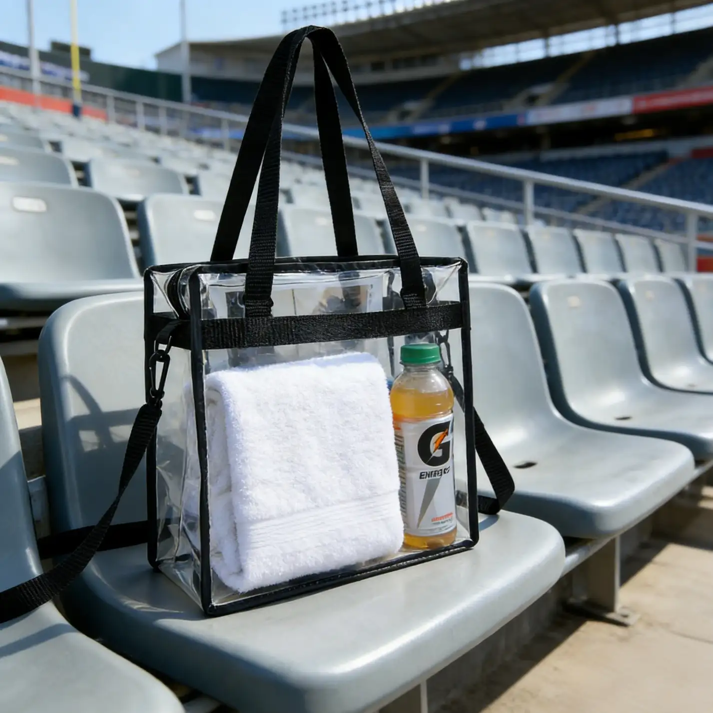 bagail-stadium-approved-clear-tote-bag-crossbody-messenger-shoulder-bag-with-adj image 2