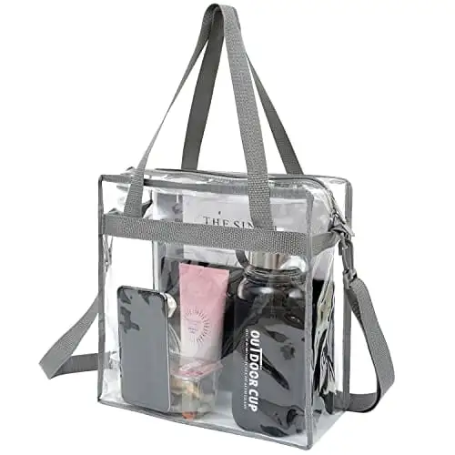 bagail-stadium-approved-clear-tote-bag-crossbody-messenger-shoulder-bag-with-adj image 5