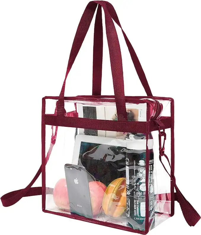 bagail-stadium-approved-clear-tote-bag-crossbody-messenger-shoulder-bag-with-adj image 7
