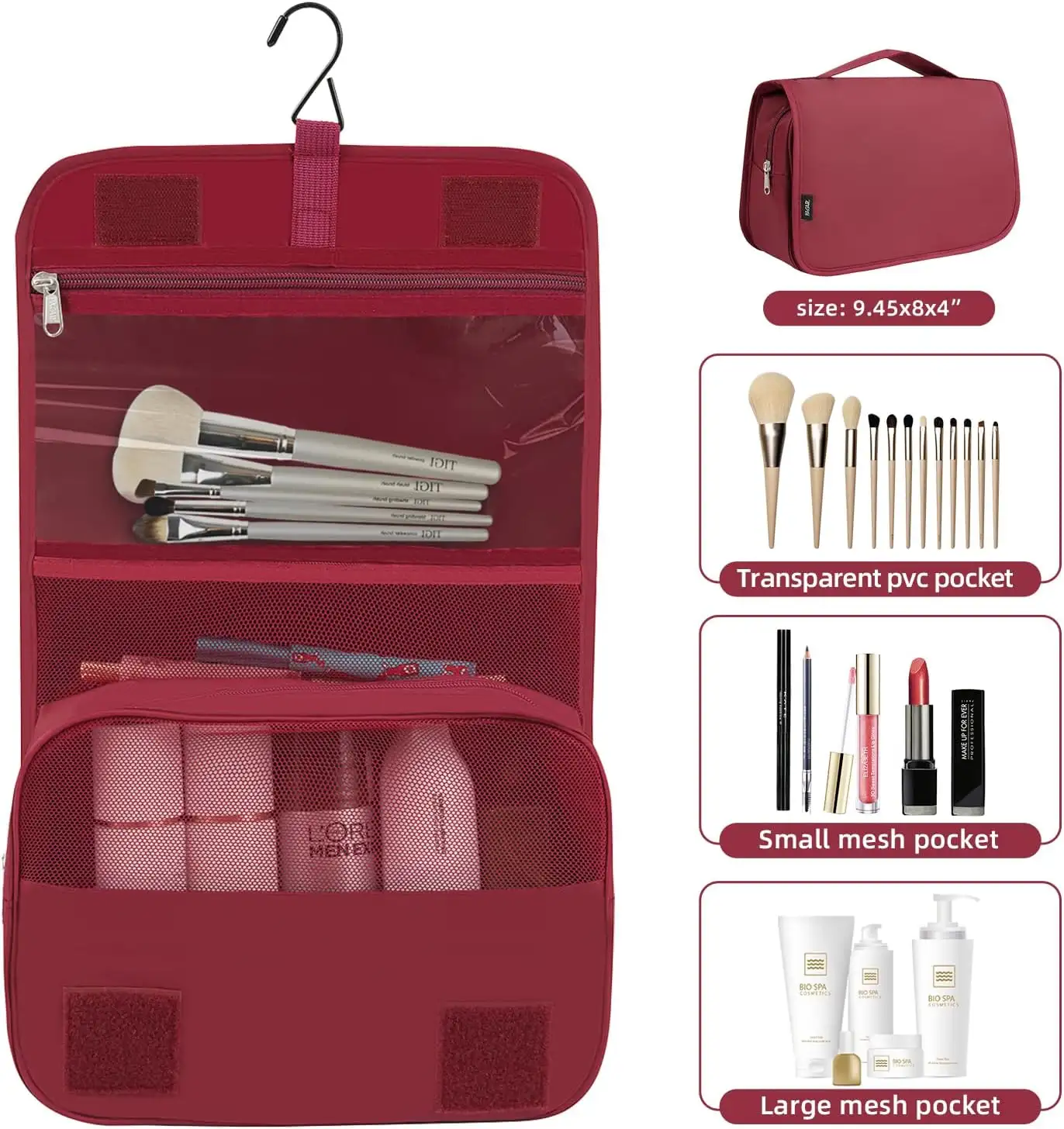 bagail-10-set-mesh-packing-cubes-with-laundry-bag-makeup-bag-zipper-pouch image 4