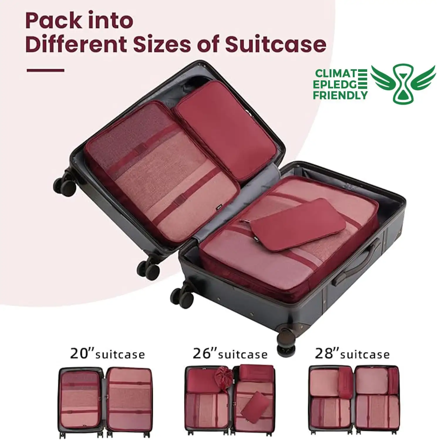 bagail-10-set-mesh-packing-cubes-with-laundry-bag-makeup-bag-zipper-pouch image 8