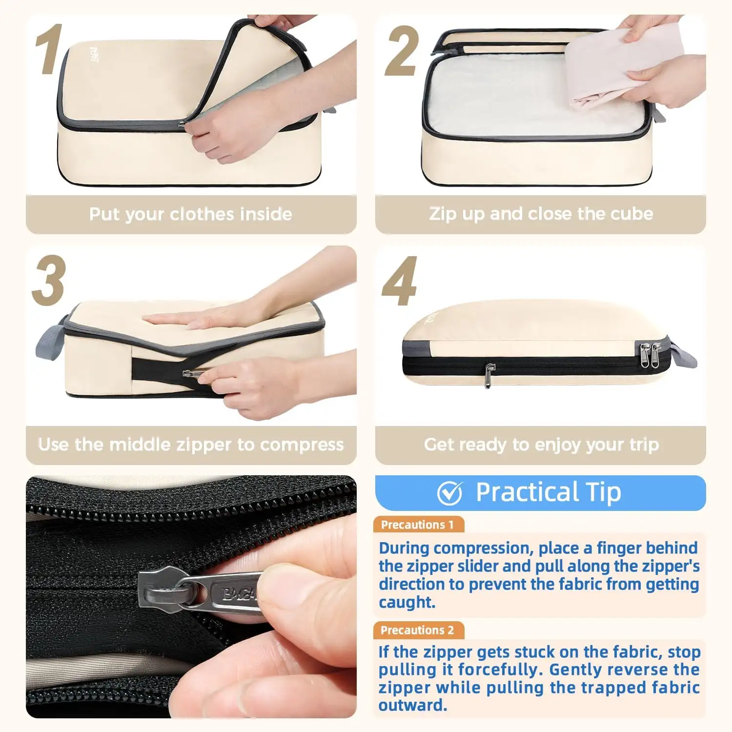 bagail-4-set-compression-packing-cubes-expandable-travel-organizers image 3