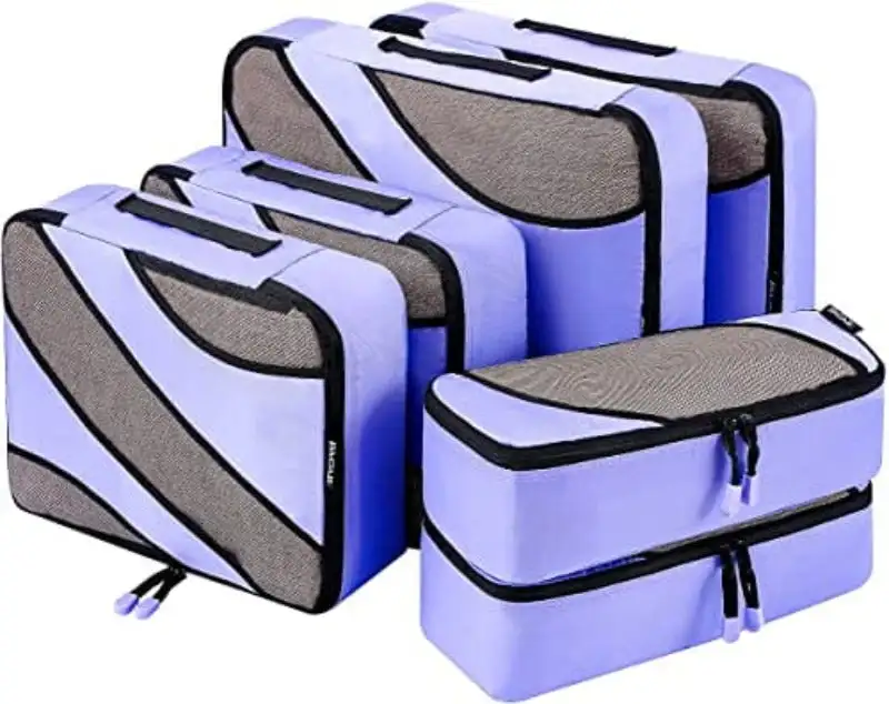 bagail-6-set-half-mesh-packing-cubes-various-sizes-travel-luggage-organizers image 2
