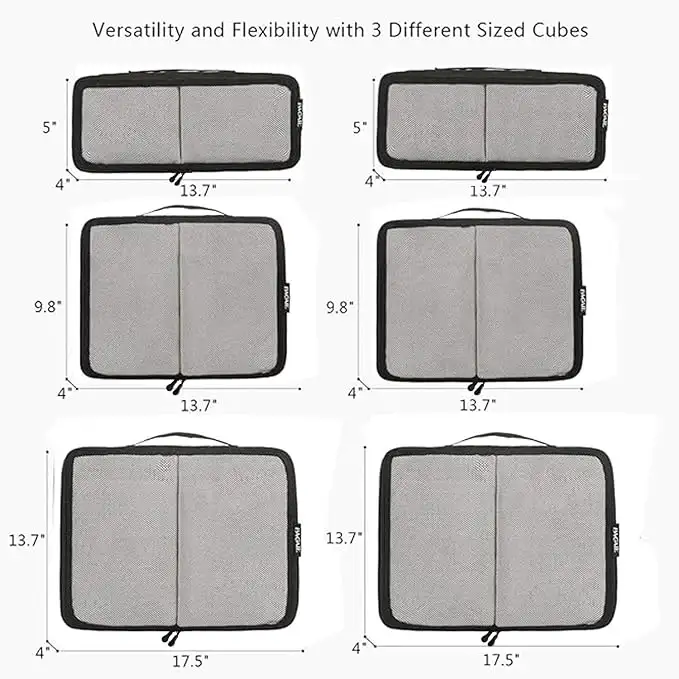 bagail-6-set-half-mesh-packing-cubes-various-sizes-travel-luggage-organizers image 6