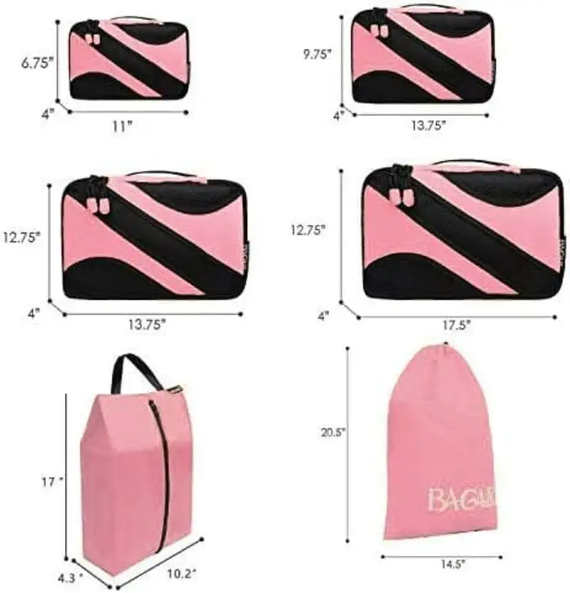 bagail-6-set-half-mesh-packing-cubes-with-laundry-bag-shoe-bag-travel-luggage-or image 7
