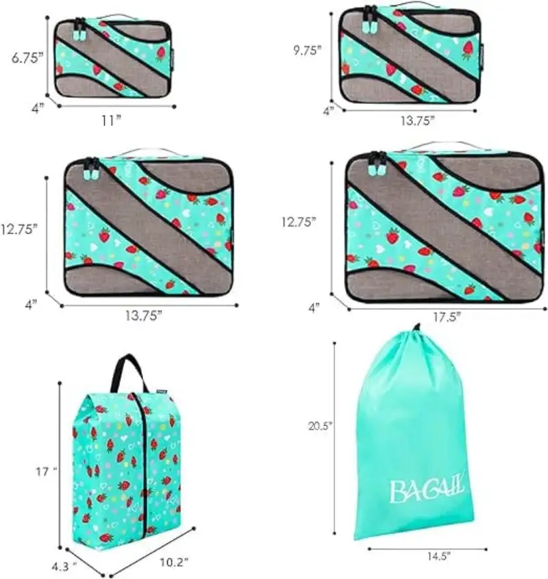 bagail-6-set-half-mesh-packing-cubes-with-laundry-bag-shoe-bag-travel-luggage-or image 8