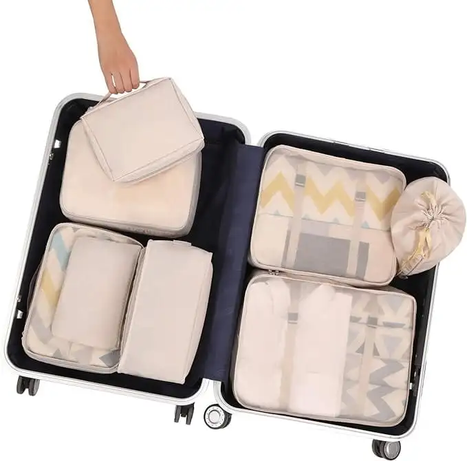 bagail-8-piece-mesh-packing-cubes-with-laundry-bag-and-shoe-bag-premium-nylon-tr image 8