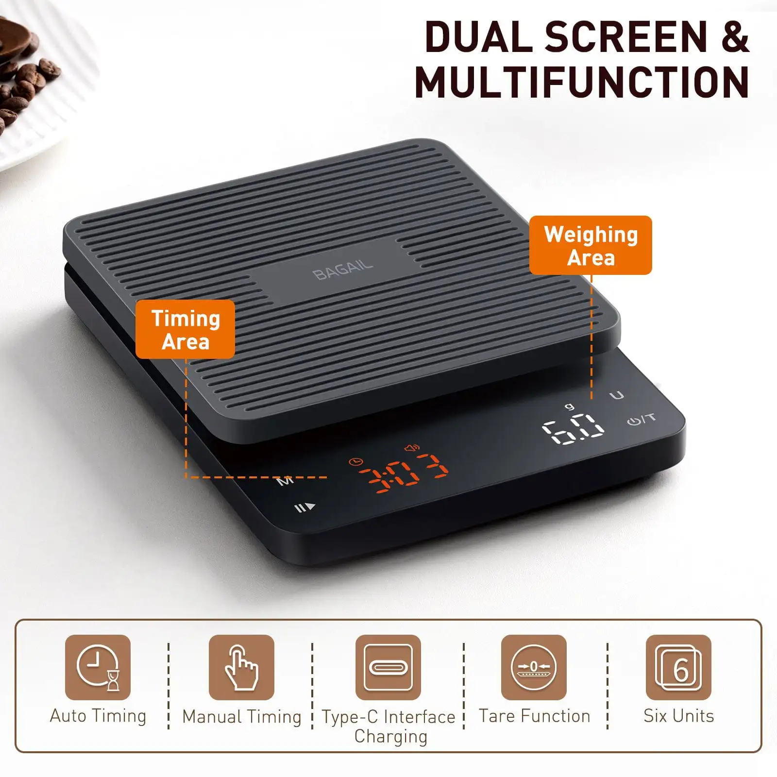 bagail-coffee-scale-with-timer-0-1g-high-precision-digital-kitchen-scale-for-esp image 2