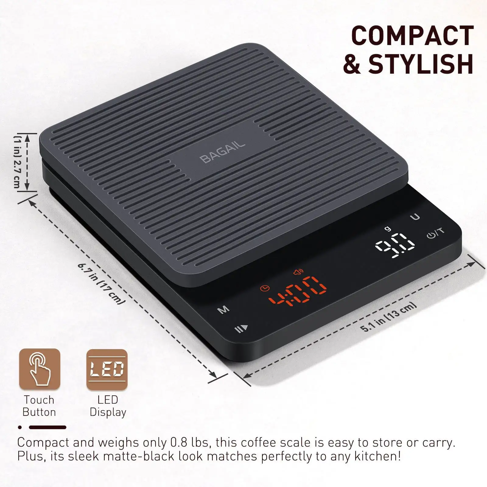 bagail-coffee-scale-with-timer-0-1g-high-precision-digital-kitchen-scale-for-esp image 5
