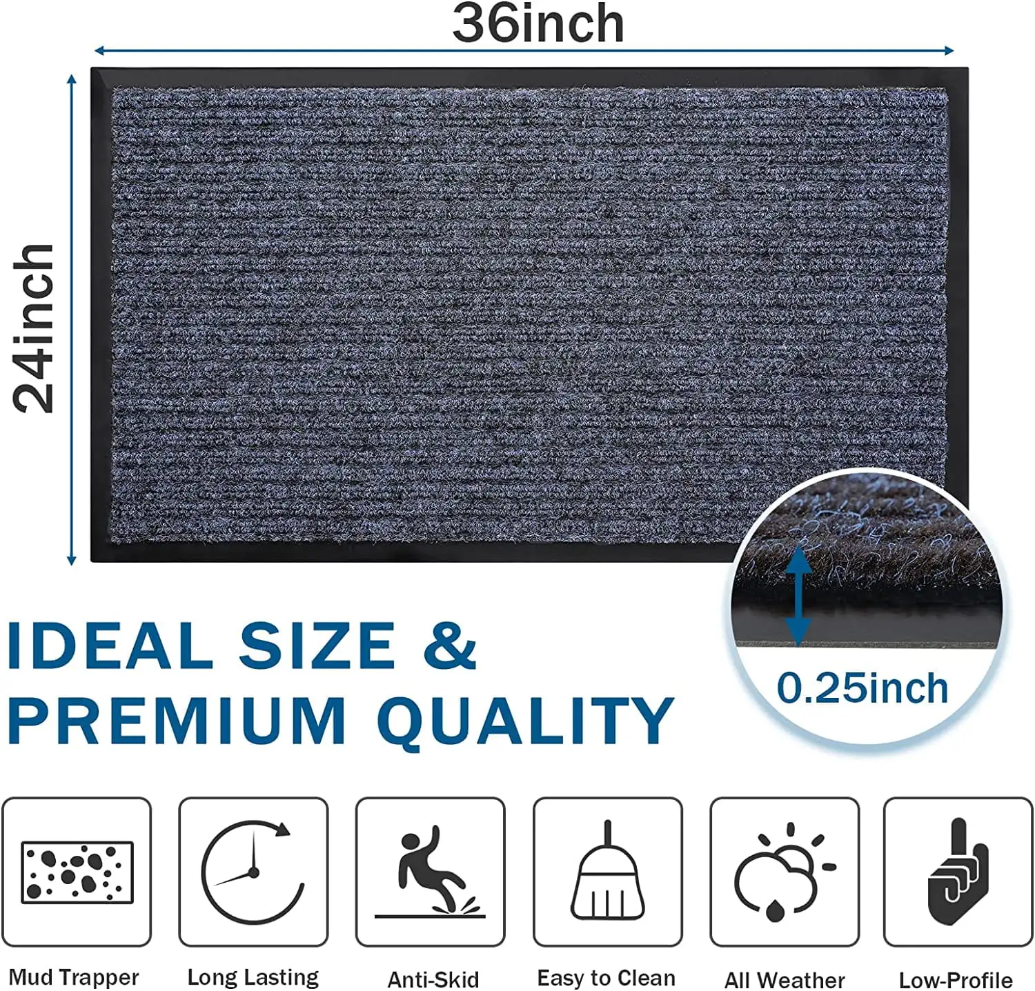 bagail-door-mat-2-pack-indoor-outdoor-entryway-mats-non-slip-dirt-resistant-stee image 2
