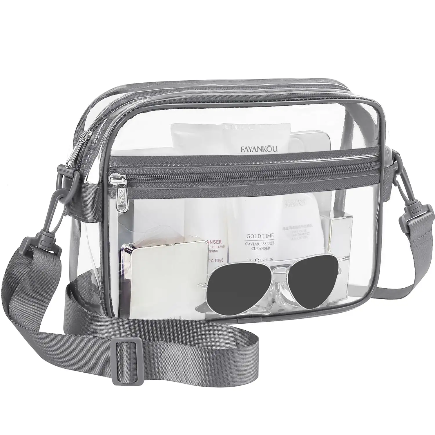 bagail-clear-stadium-approved-crossbody-purse-rectangle-transparent-bag-with-adj image 1