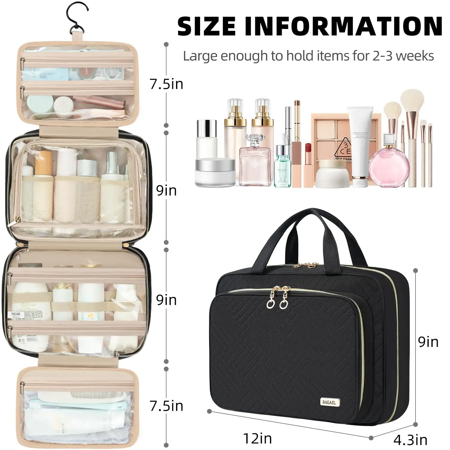 bagail-hanging-toiletry-bag-for-women-water-resistant-cosmetic-bag-with-jewelry- image 8