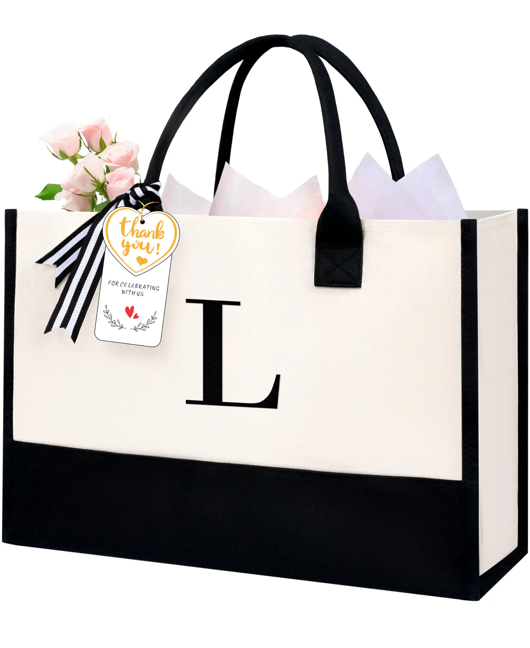 bagail-personalized-initial-tote-bag-custom-monogram-canvas-tote-for-women-teach image 6
