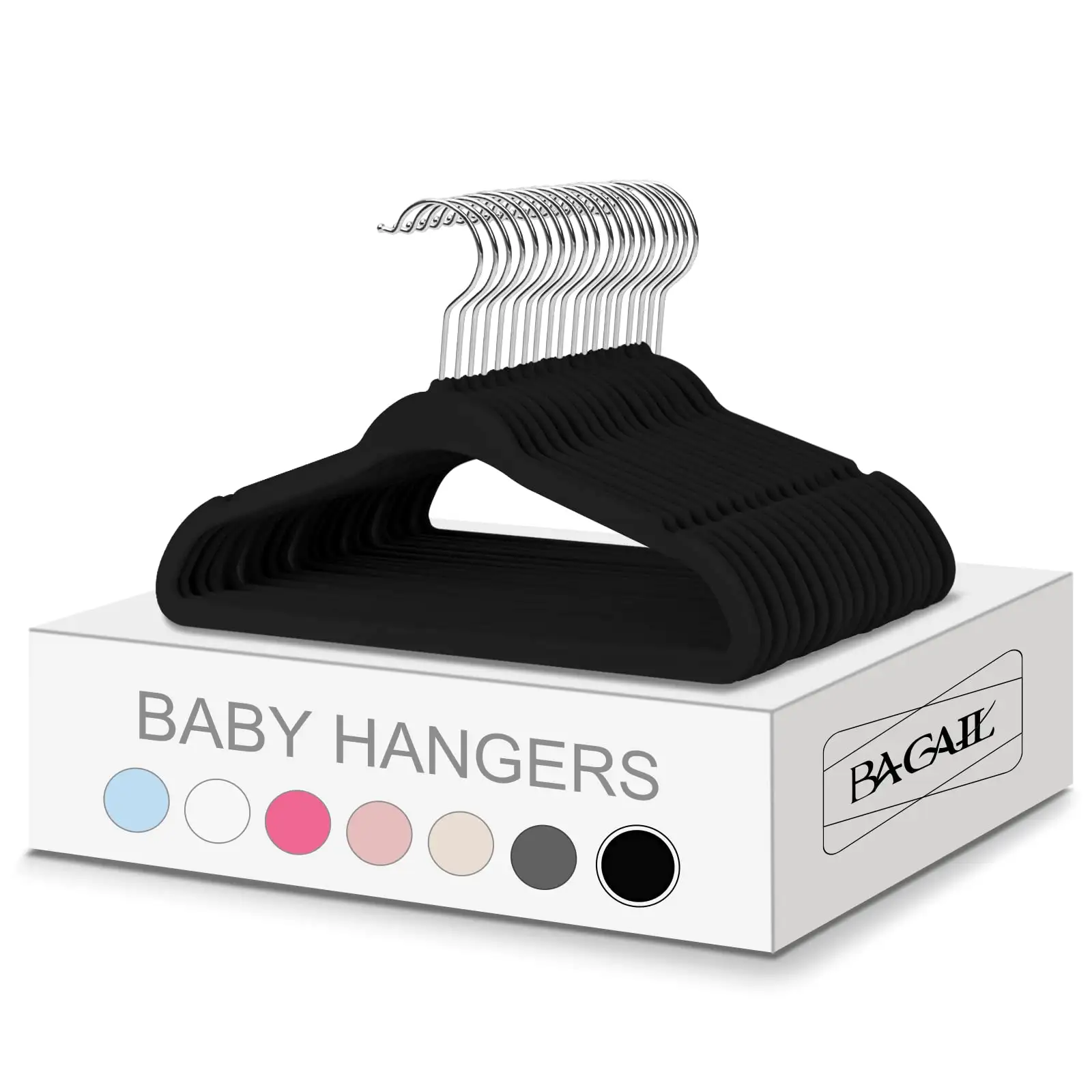 bagail-kids-velvet-hangers-11-inches-non-slip-baby-toddler-clothes-hangers image 3