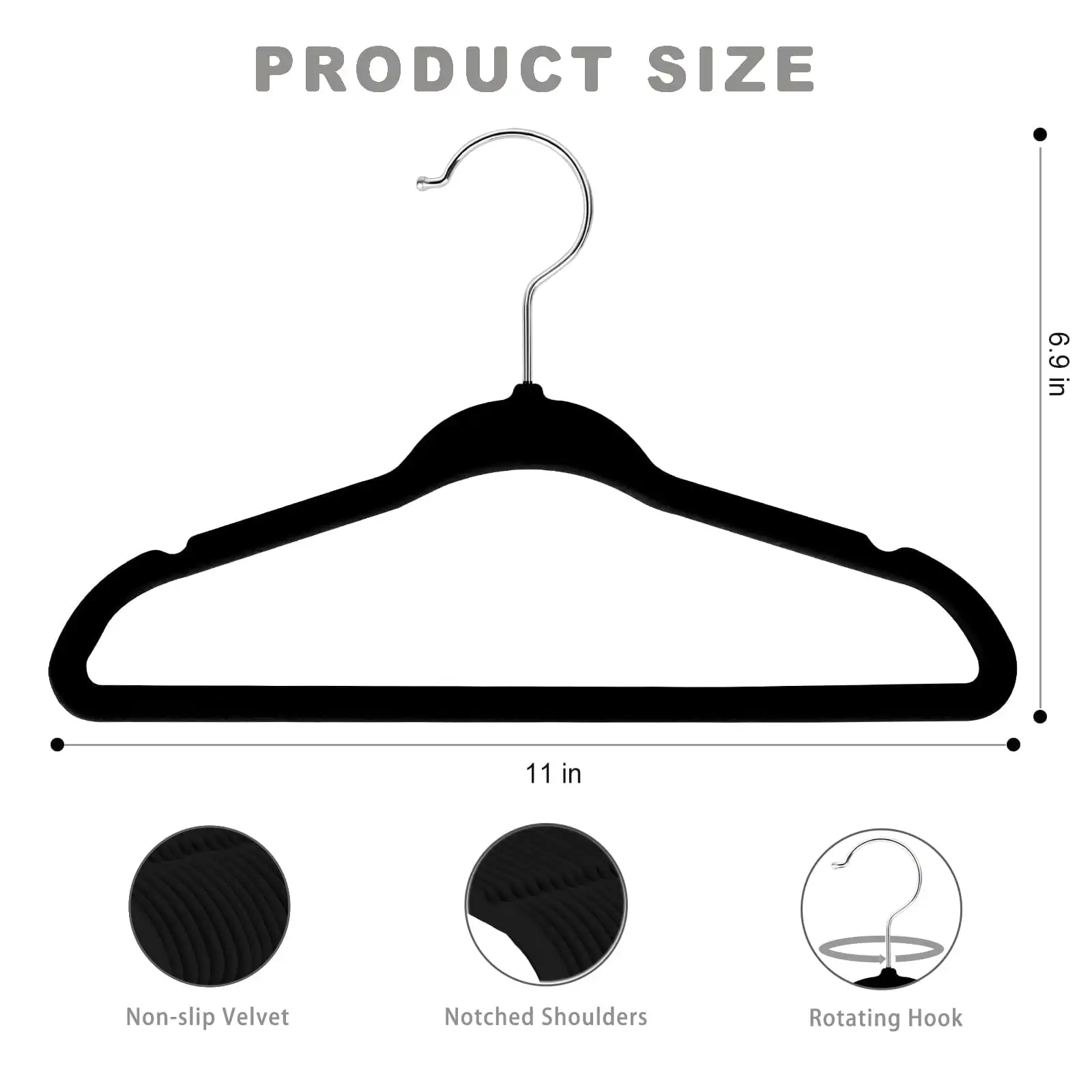 bagail-kids-velvet-hangers-11-inches-non-slip-baby-toddler-clothes-hangers image 4