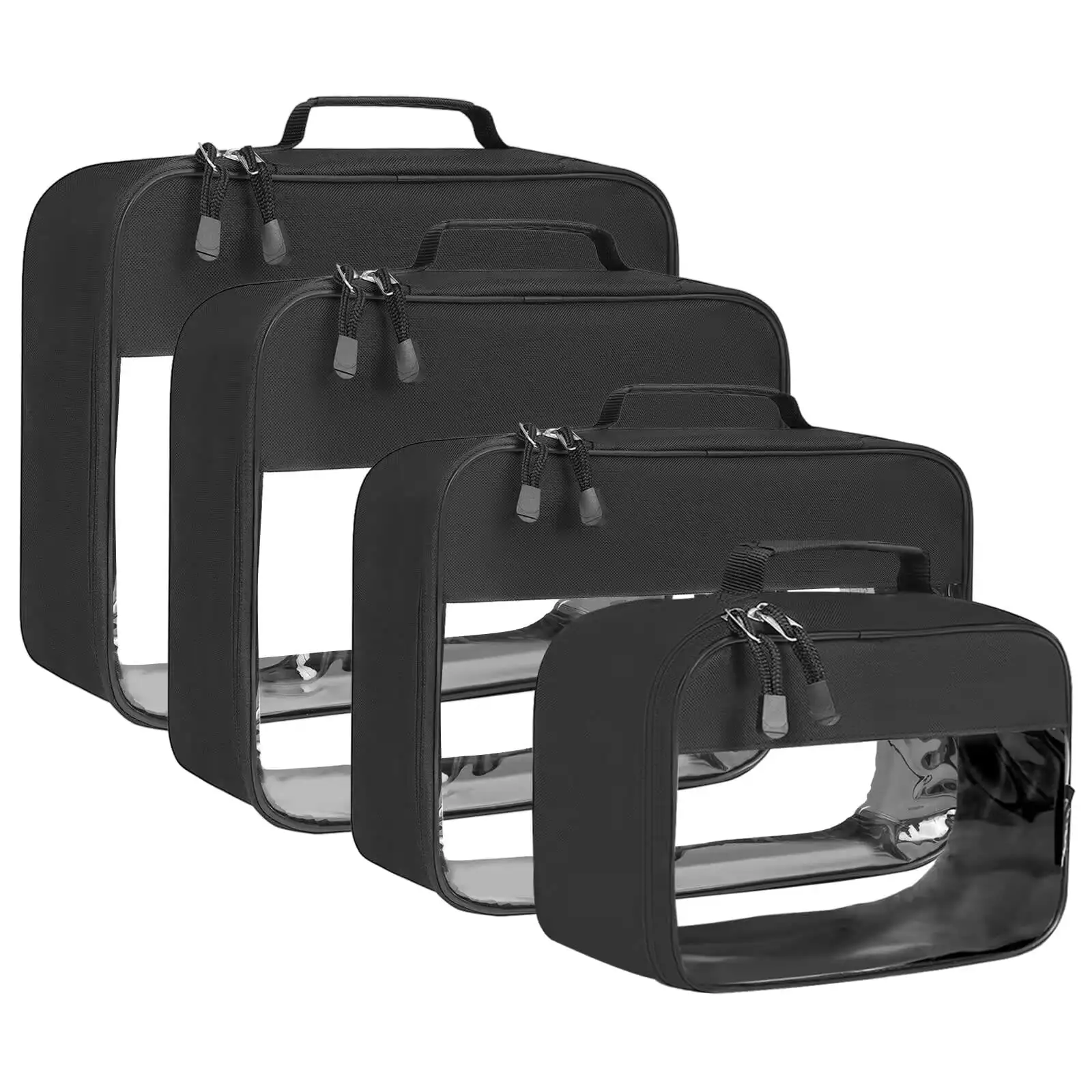 bagail-clear-packing-cubes-4-set-beige-see-through-travel-organizers-for-luggage image 1