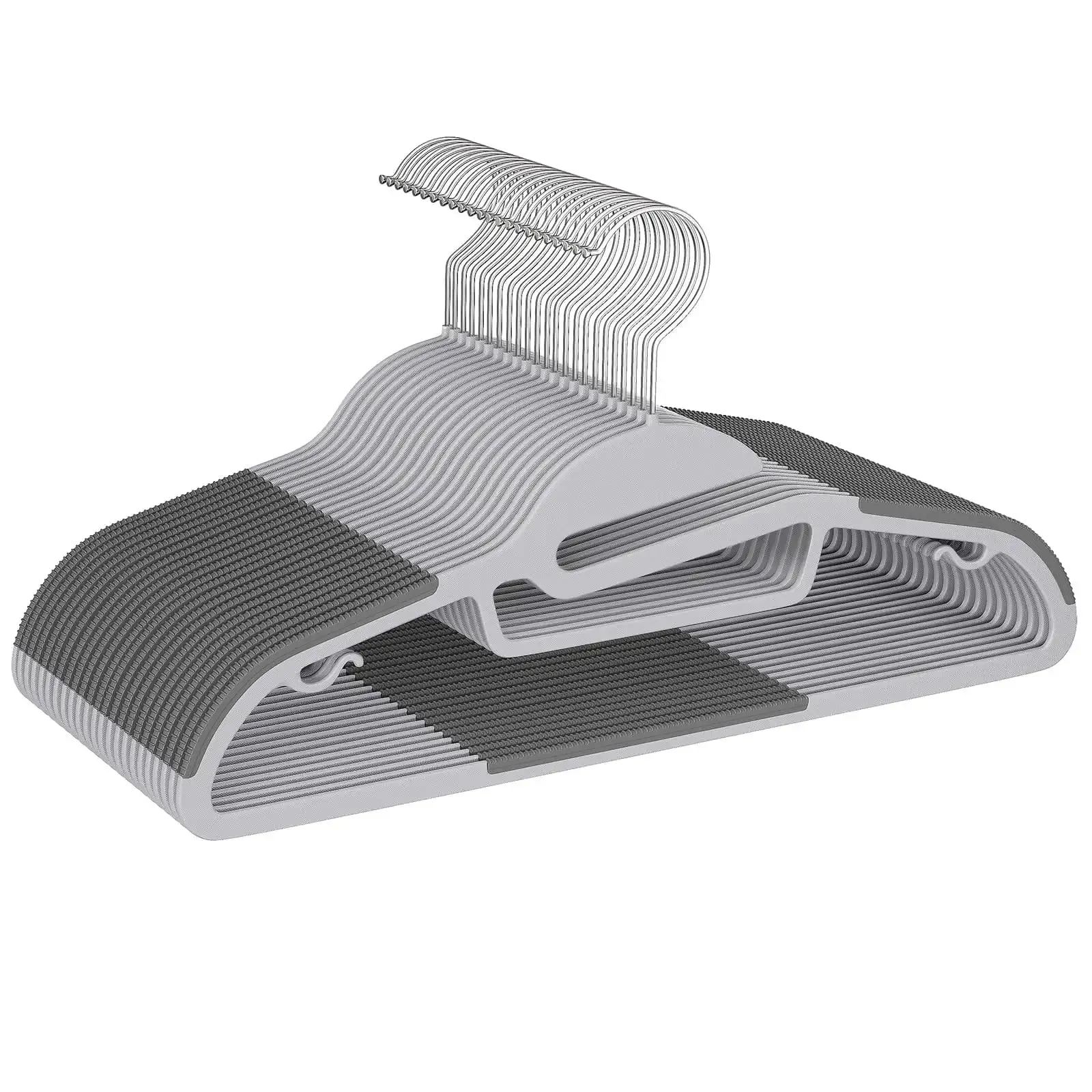 bagail-non-slip-plastic-hangers-50-pack-0-2-thick-360-swivel-hook-space-saving-c image 2