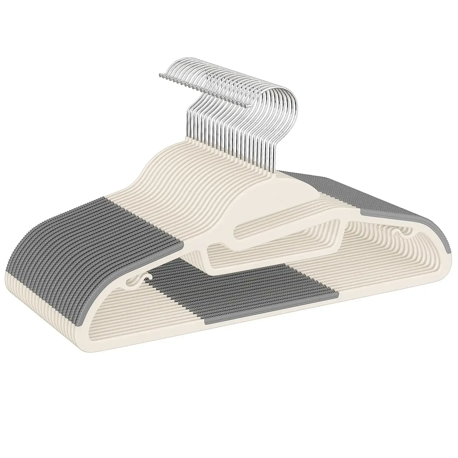bagail-non-slip-plastic-hangers-50-pack-0-2-thick-360-swivel-hook-space-saving-c image 6