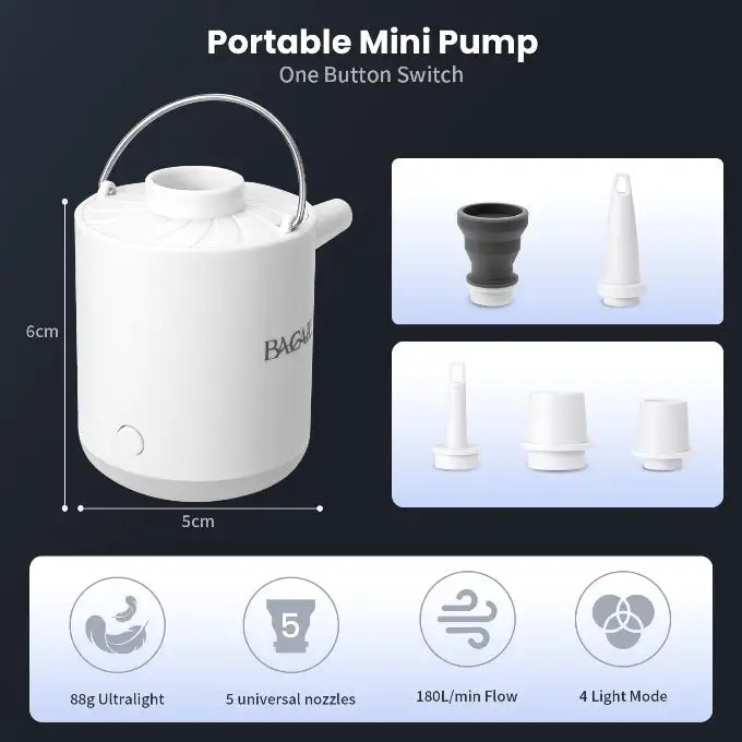 bagail-portable-vacuum-pump-with-light-1300mah-rechargeable-for-compression-bags image 2