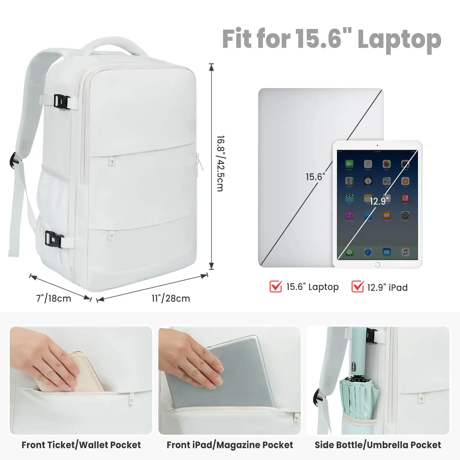 bagail-travel-laptop-backpack-with-usb-port-carry-on-size-multi-compartment-lugg image 2