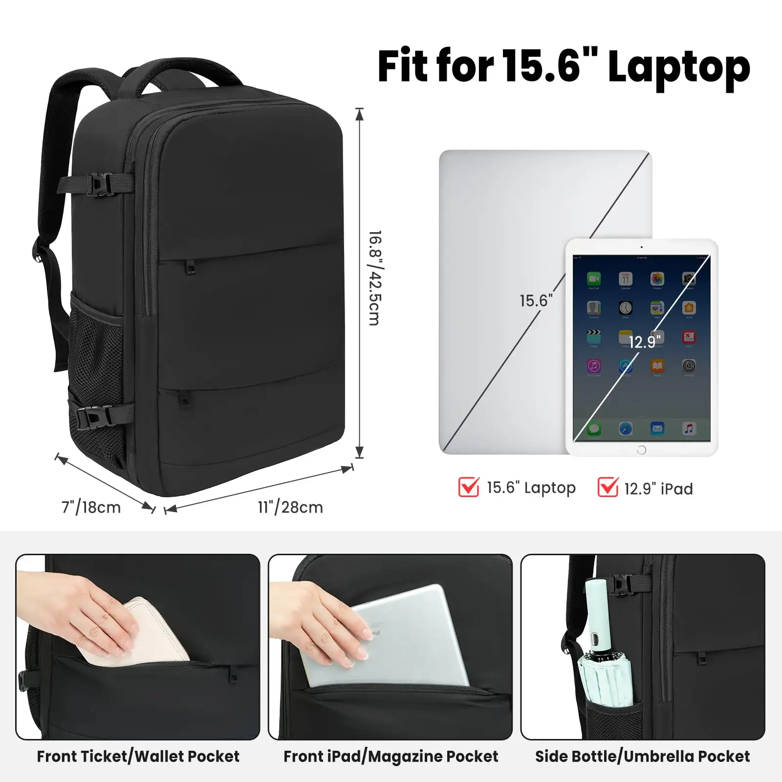 bagail-travel-laptop-backpack-with-usb-port-carry-on-size-multi-compartment-lugg image 6