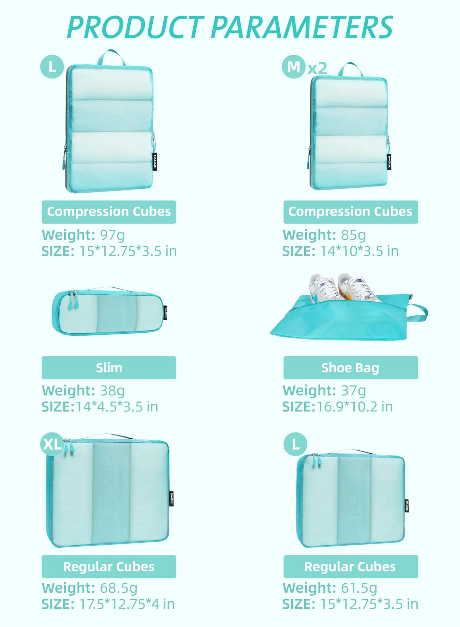 bagail-7-set-70d-ultralight-mesh-compression-packing-cubes-with-1-shoe-bag-3-com image 2