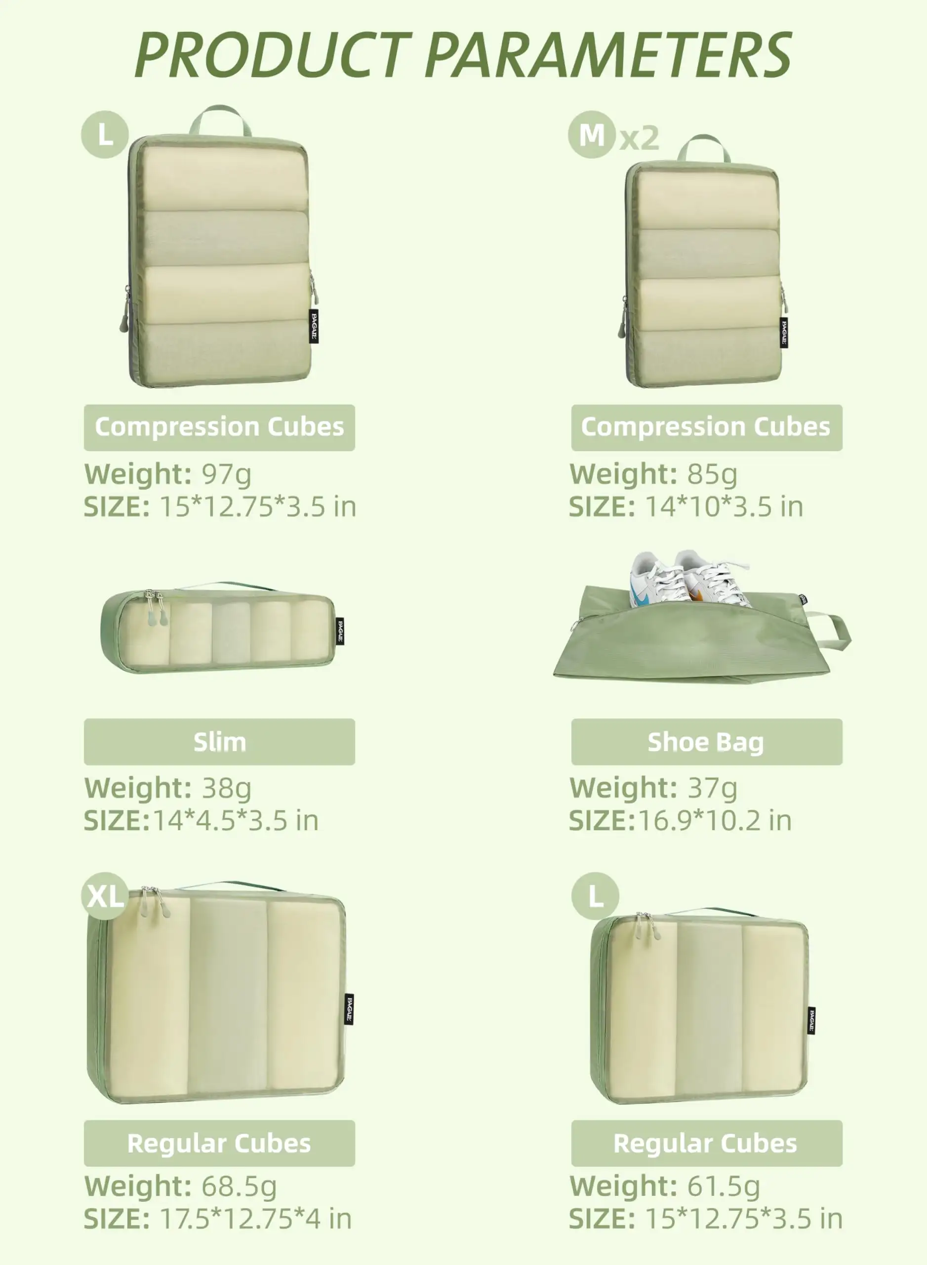 bagail-7-set-70d-ultralight-mesh-compression-packing-cubes-with-1-shoe-bag-3-com image 8
