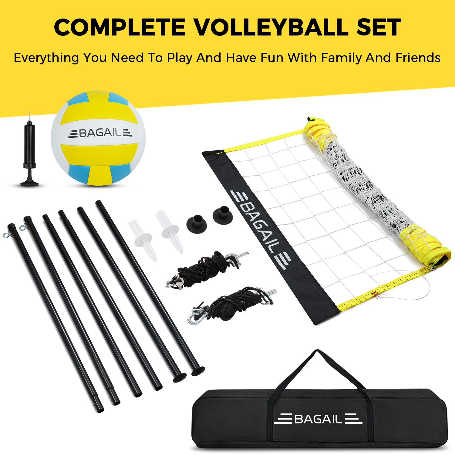 bagail-outdoor-volleyball-net-set-20ft-32ft-portable-with-carry-bag-ball-pump-in image 8