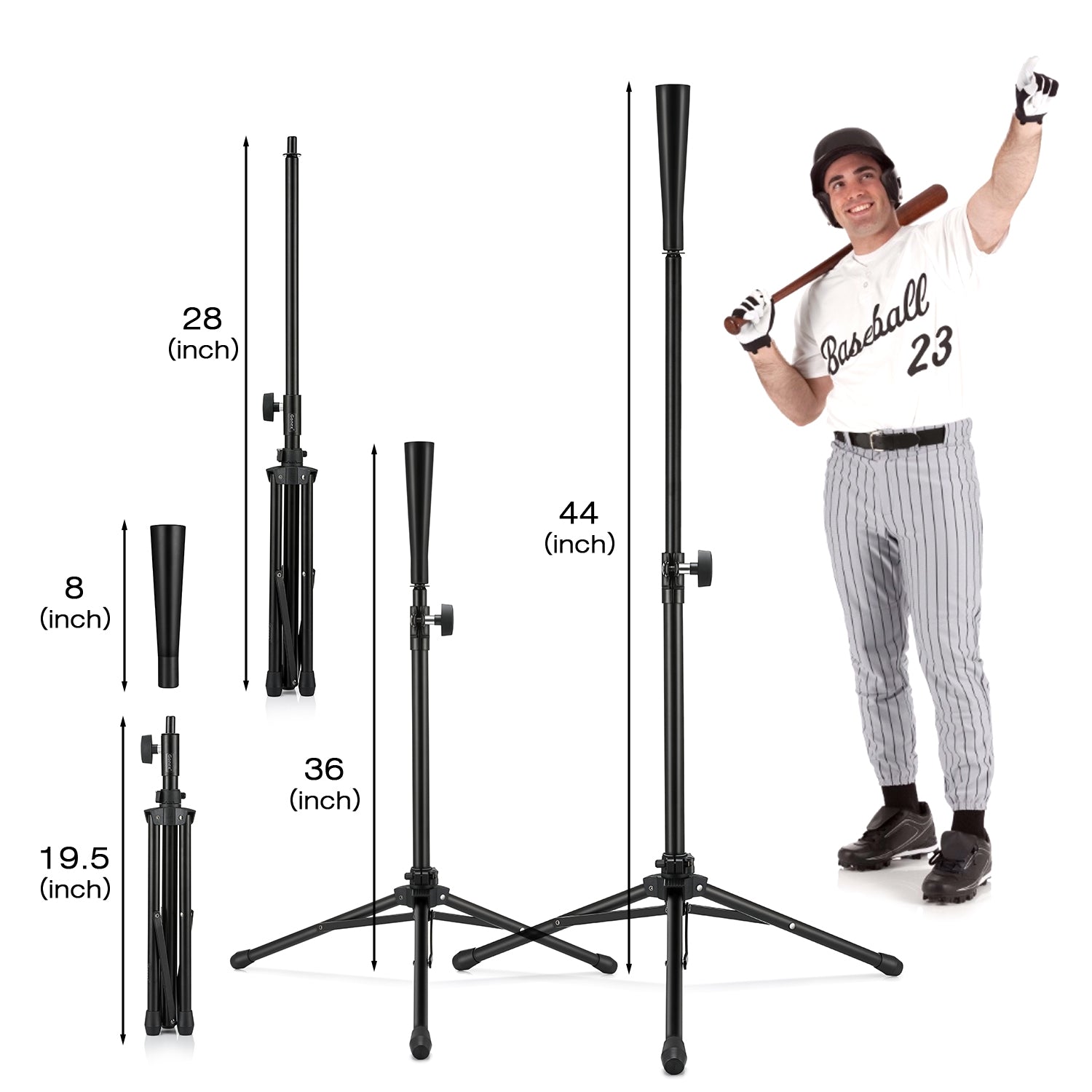 gonex-baseball-batting-tee-for-kids-youth-adults-adjustable-height-tripod-stand image 8
