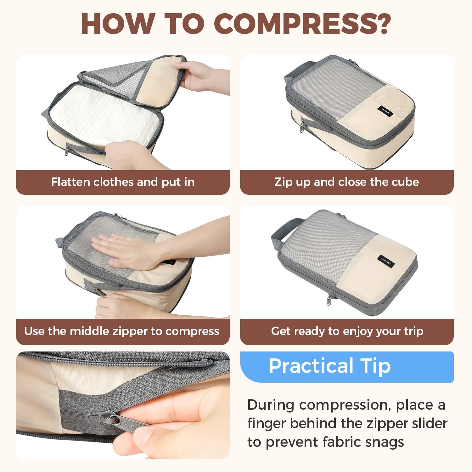 bagail-6-piece-ultra-light-compression-packing-cubes-with-labels-packing-checkli image 5