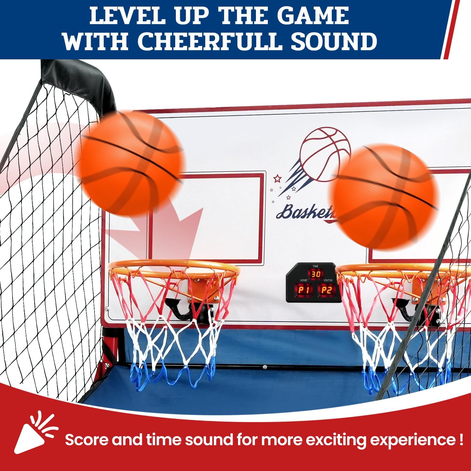 bagail-basketball-shooting-game-foldable-arcade-with-8-game-modes-electronic-sco image 6