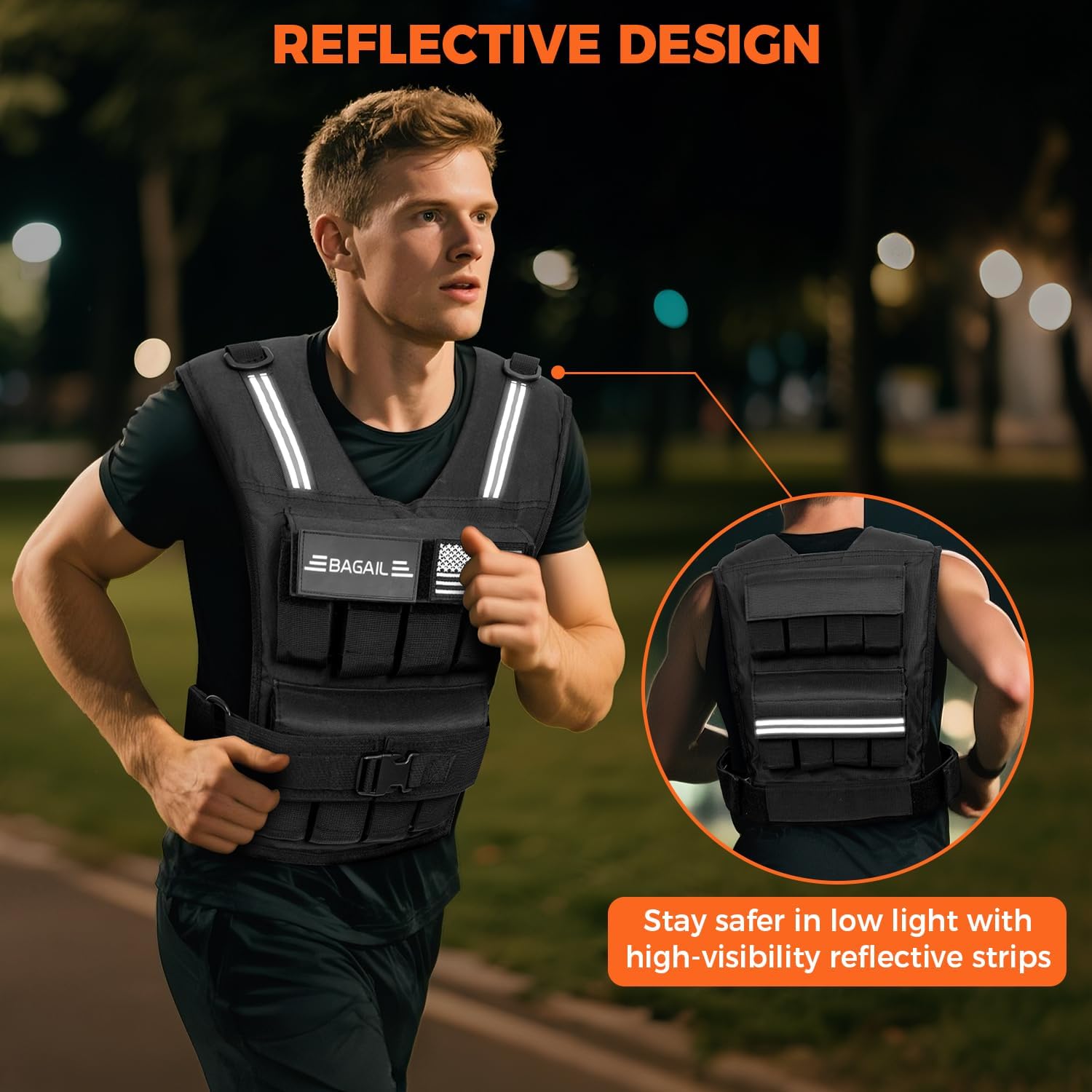 bagail-adjustable-weighted-vest-20lb-30lb-40lb-for-men-and-women-with-removable- image 8