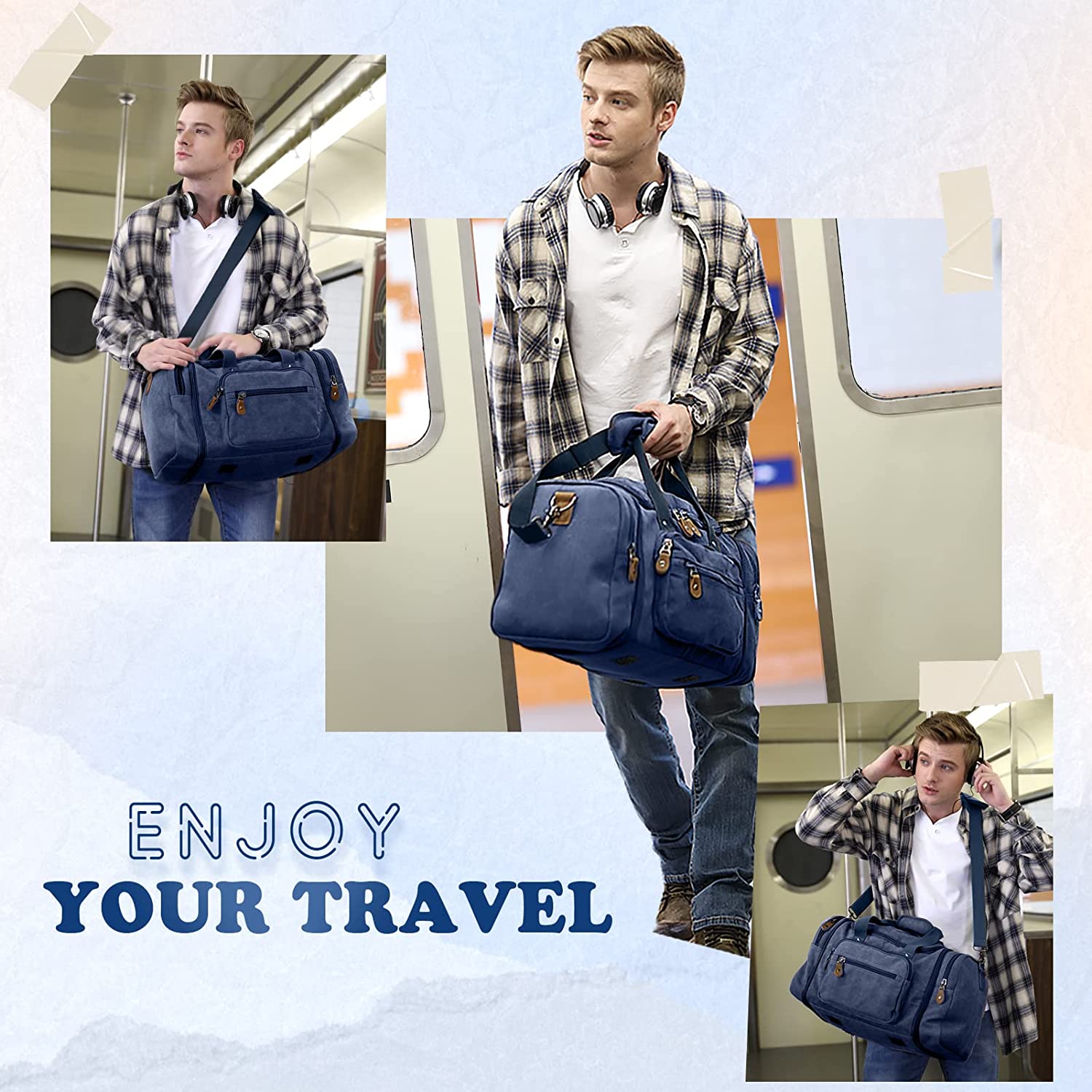 gonex-60l-canvas-duffle-bag image 8
