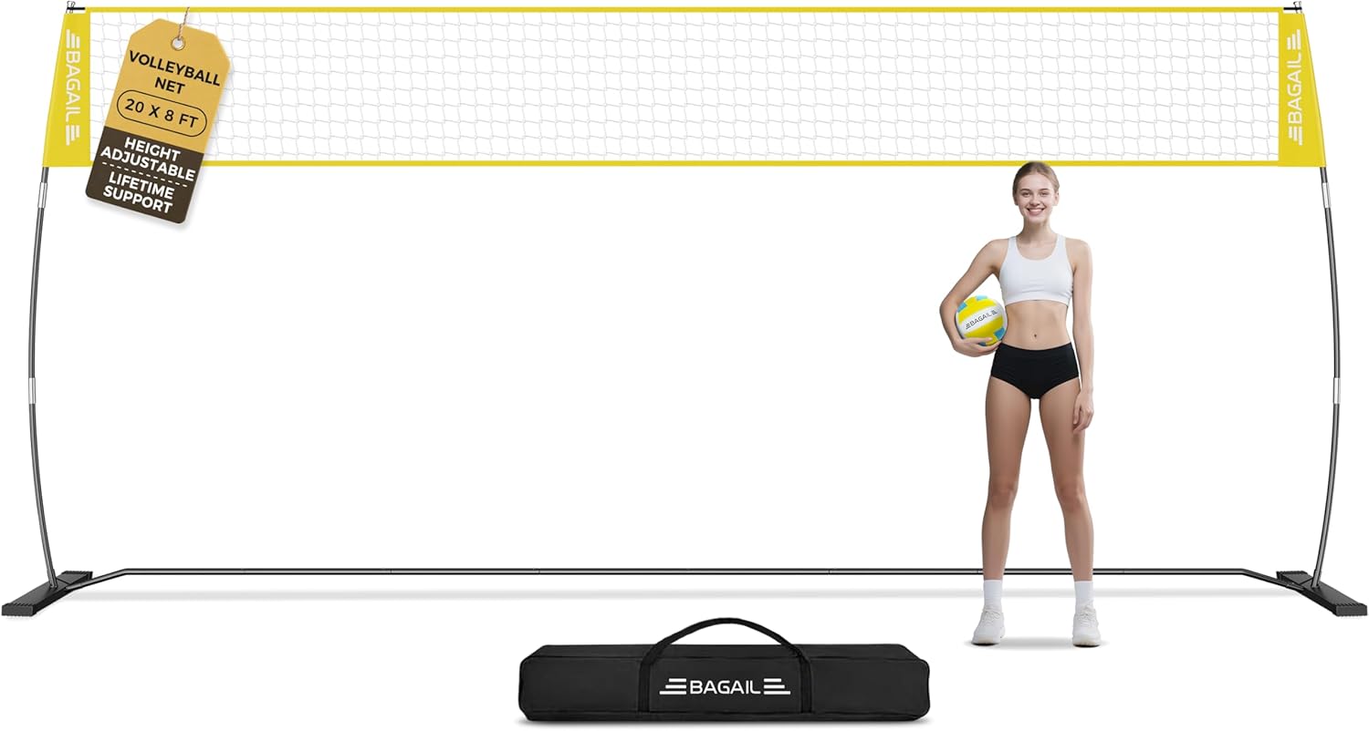 bagail-portable-freestanding-volleyball-net-set-12ft-or-20ft-adjustable-height image 8