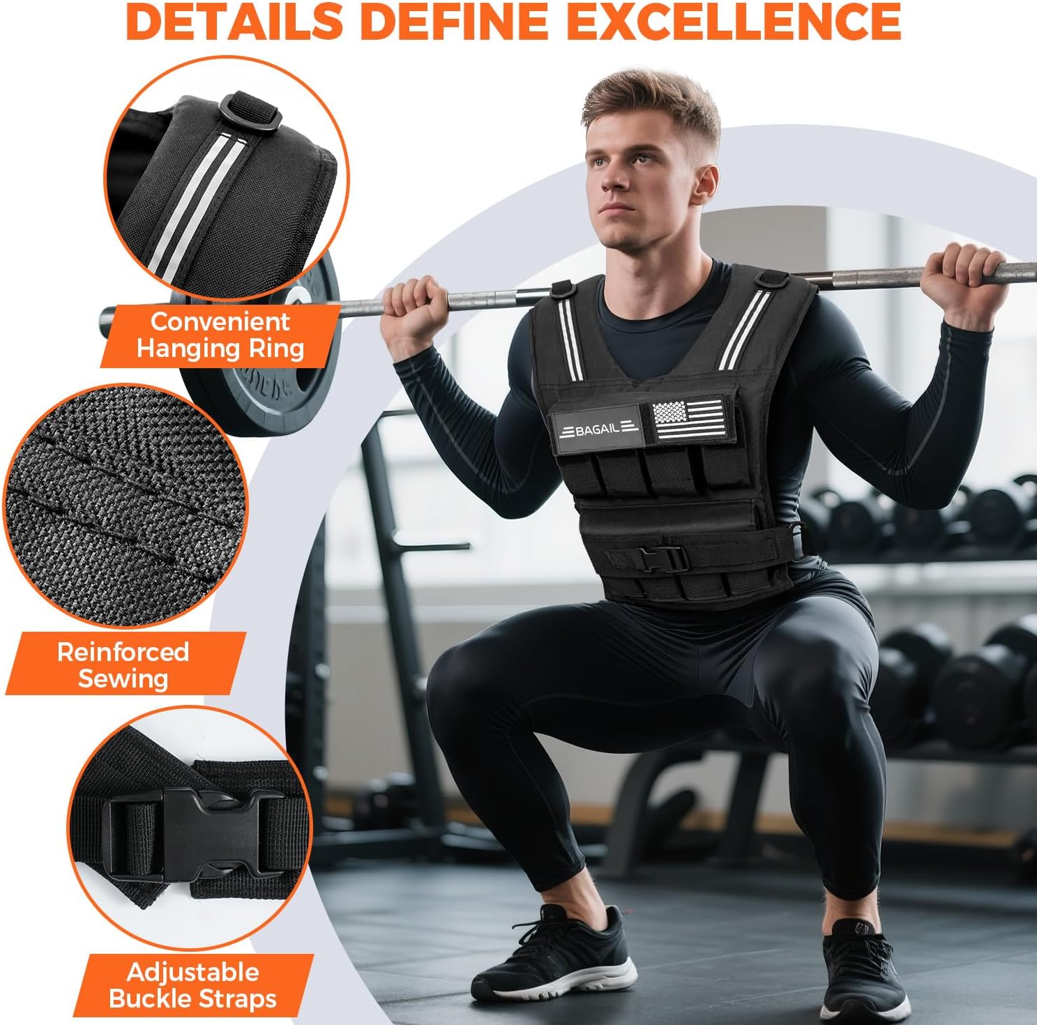 bagail-adjustable-weighted-vest-20lb-30lb-40lb-for-men-and-women-with-removable- image 5