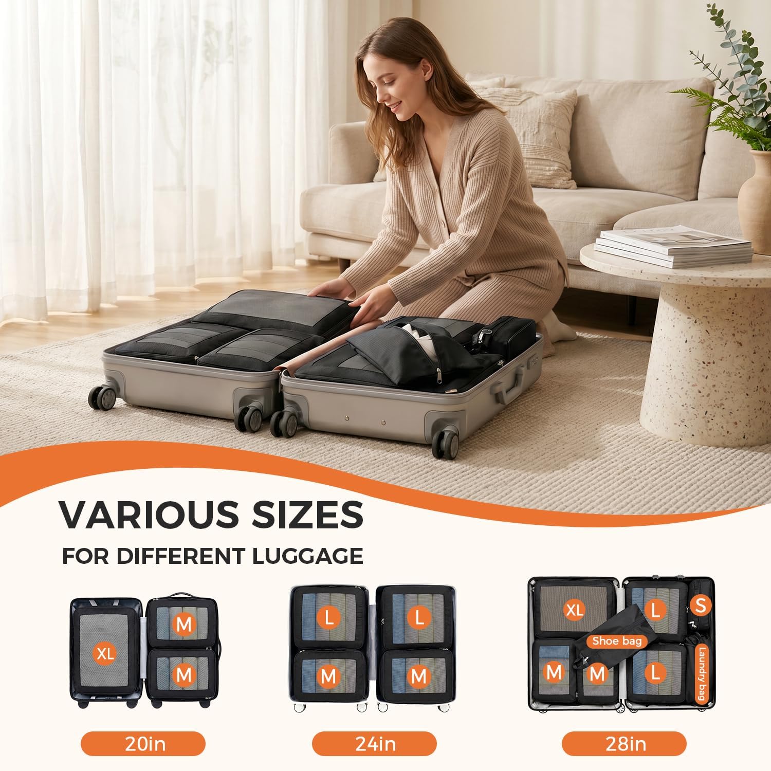 bagail-8-set-compression-packing-cubes-with-shoe-bag-laundry-bag image 6