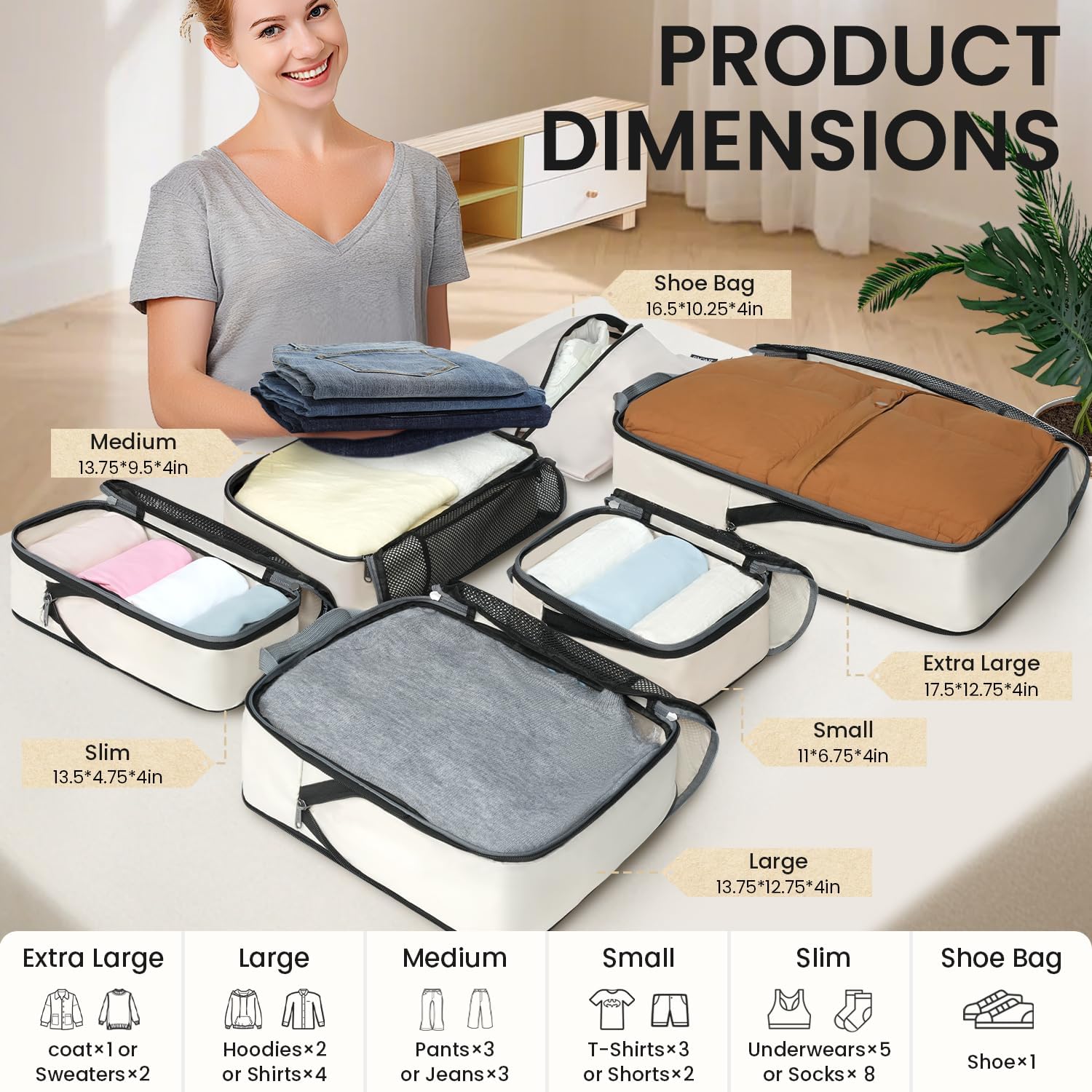 bagail-6-set-compression-packing-cubes-expandable-travel-organizers image 4
