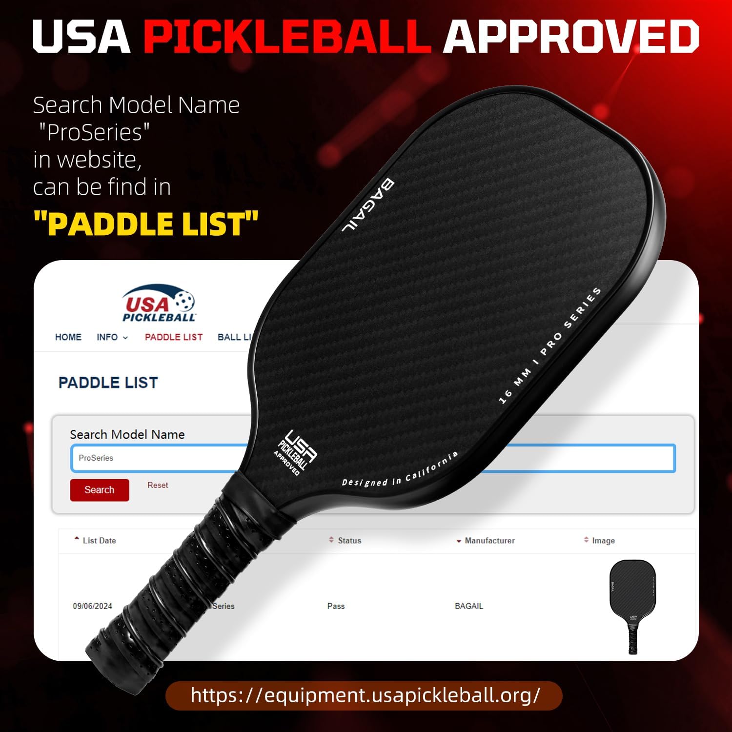 bagail-usapa-approved-fiberglass-pickleball-paddle-set-with-4-balls-and-bag image 2