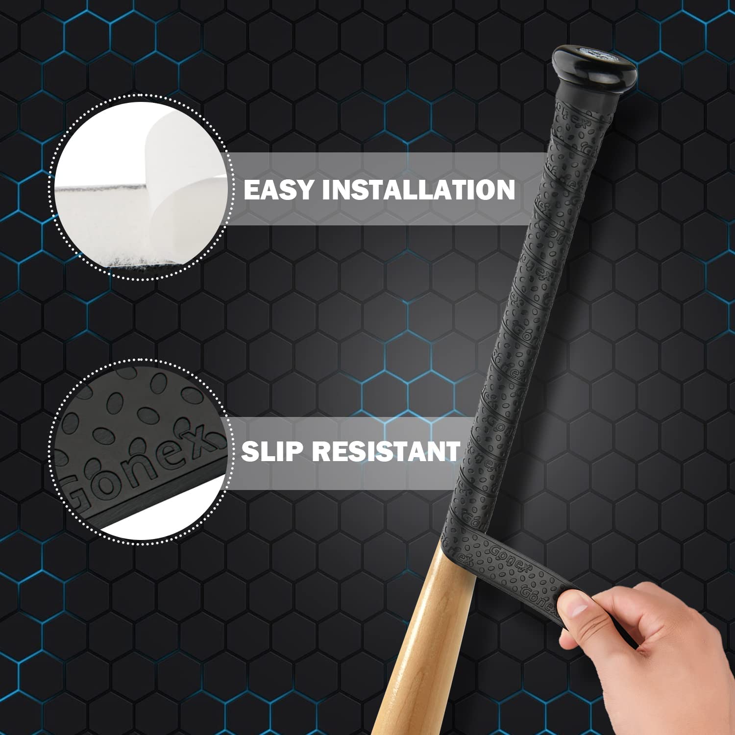 gonex-bat-grip-tape-non-slip-polymer-cushioned-40-1-length-for-wood-alloy-compos image 4