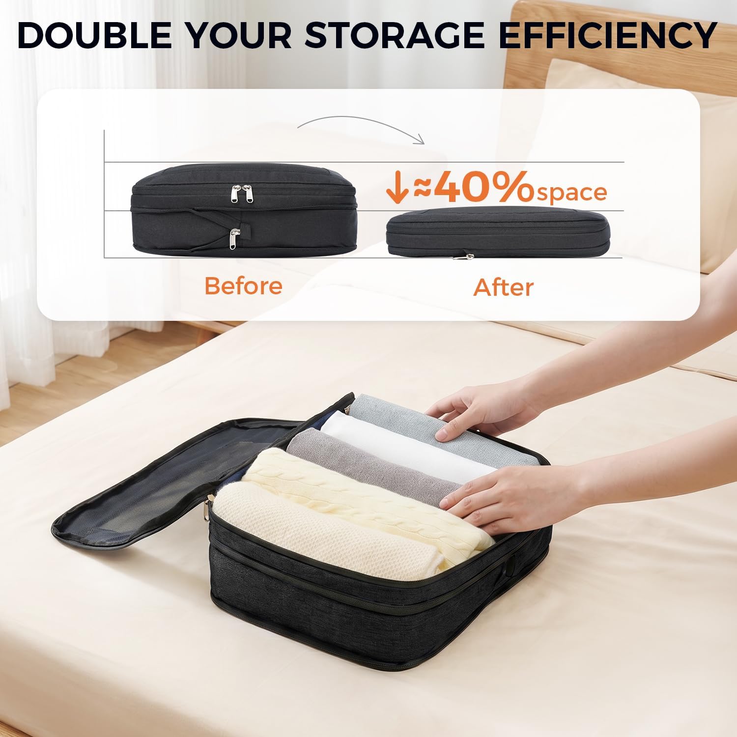 bagail-8-set-compression-packing-cubes-with-shoe-bag-laundry-bag image 2