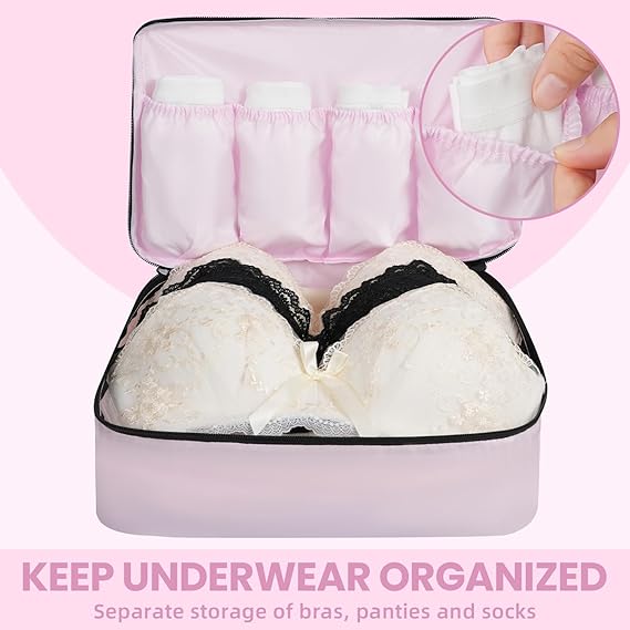 bagail-9-set-half-mesh-packing-cubes-with-makeup-bag-laundry-bag-shoe-bag-zipper image 4