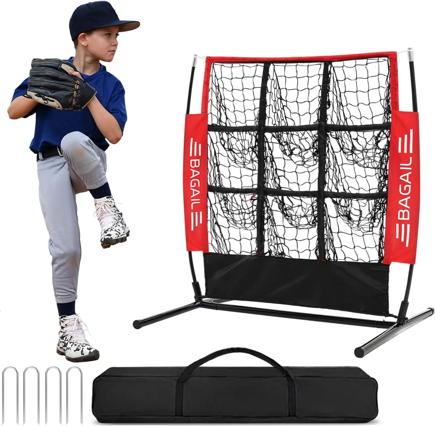 bagail-baseball-and-softball-pitching-net-with-9-pockets-portable-practice-targe image 8