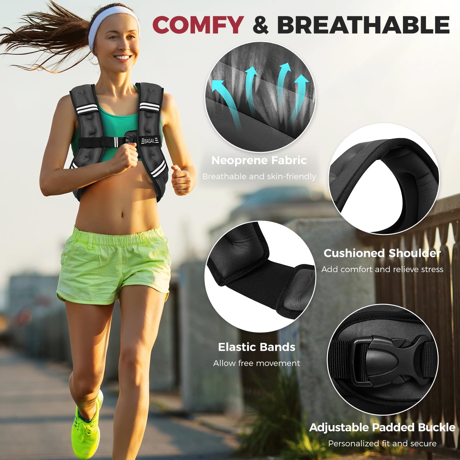 bagail-comfort-fit-weighted-vest-for-women-even-weight-distribution-no-chafe-bou image 2
