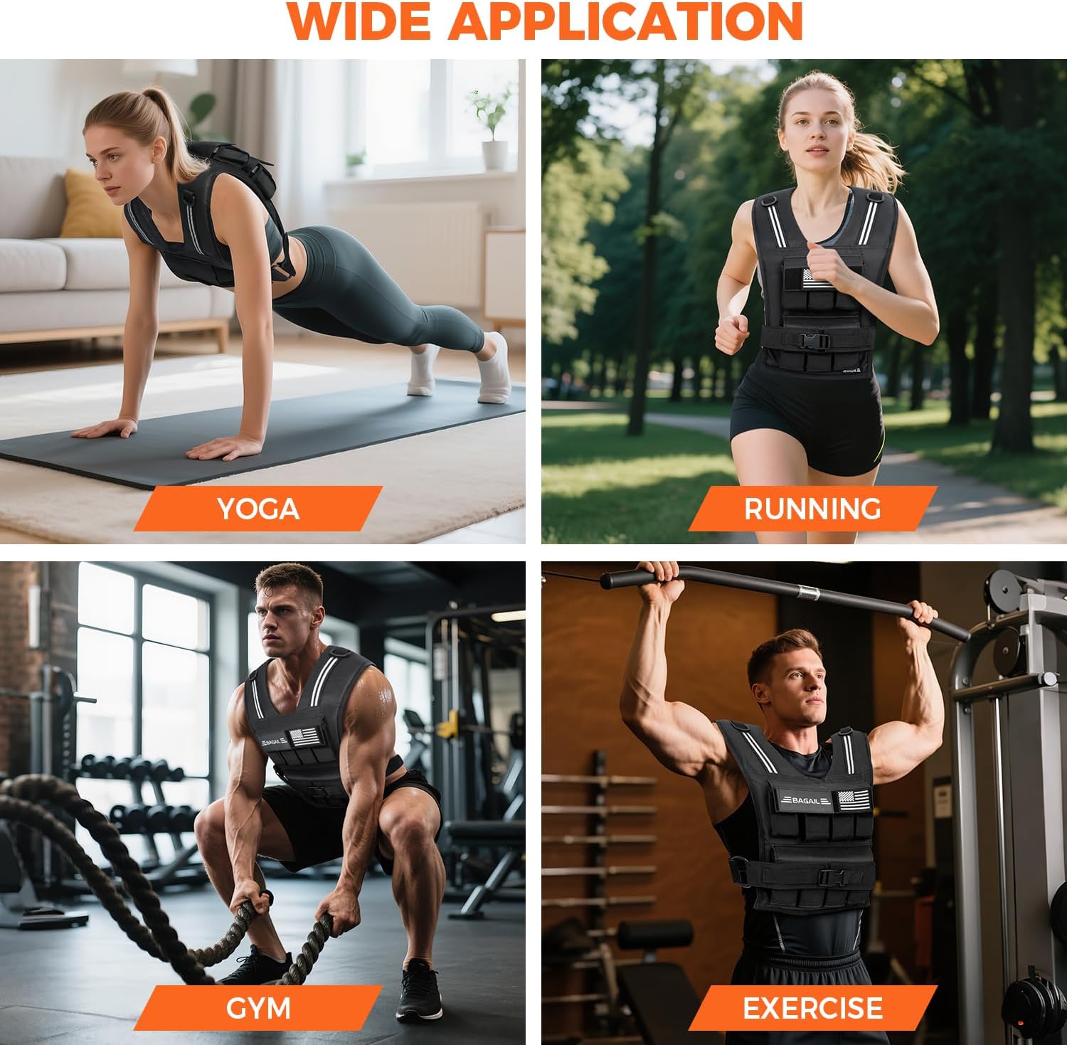 bagail-adjustable-weighted-vest-20lb-30lb-40lb-for-men-and-women-with-removable- image 7