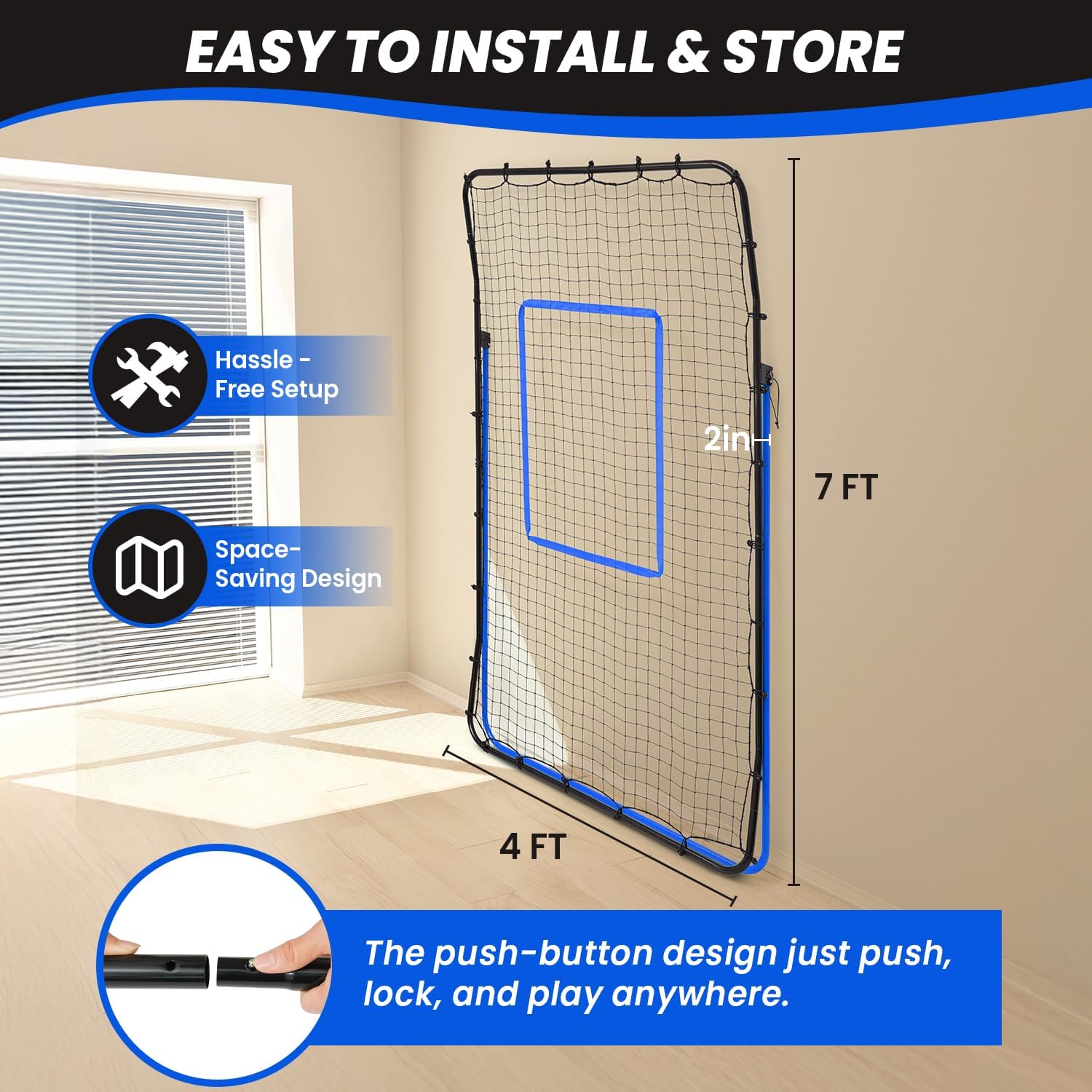 bagail-volleyball-rebounder-net-7x4-ft-adjustable-angles-sturdy-base image 4